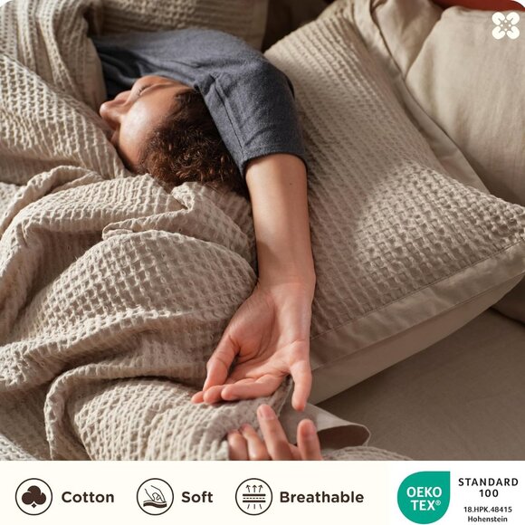 Bedsure Cotton Duvet Cover Queen 3 Pieces, 90"x90" - Picture 3 of 8